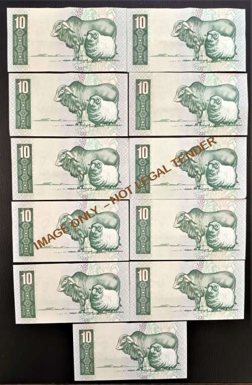 TEN   RAND GPC DE KOCK BANKNOTES X 11 incl Y11 REPLACEMENT