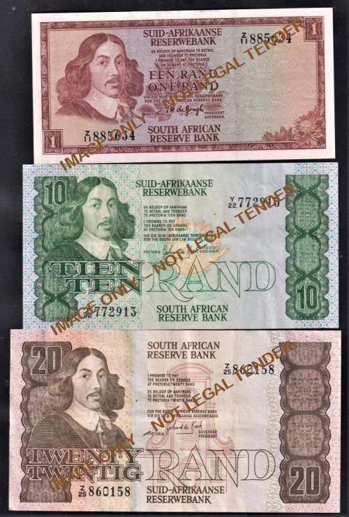 Collection of South African Replacement Bank Notes