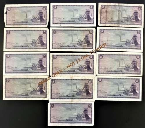 FIVE RAND NOTES TW DE JONGH X 13 notes