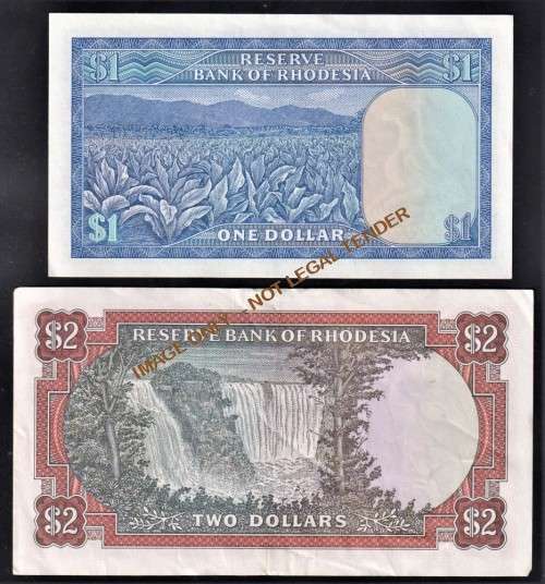 RHODESIA ONE AND TWO DOLLAR NOTES