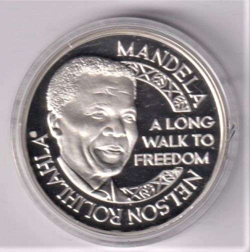 NELSON MANDELA SILVER COMMEMORATIVE COIN