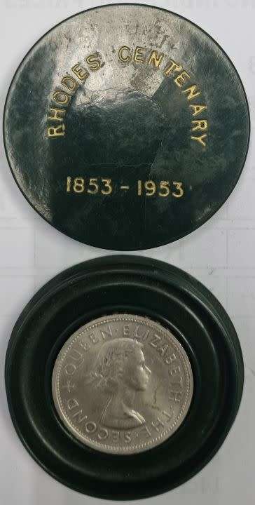 1953 RHODESIA CROWN IN GREEN CASE