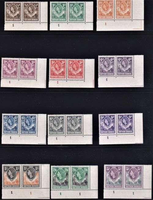 SOUTHERN RHODESIA 1953 SET IN CONTROL PAIRS UM - SCARCE!