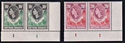 SOUTHERN RHODESIA 1953 SET IN CONTROL PAIRS UM - SCARCE!