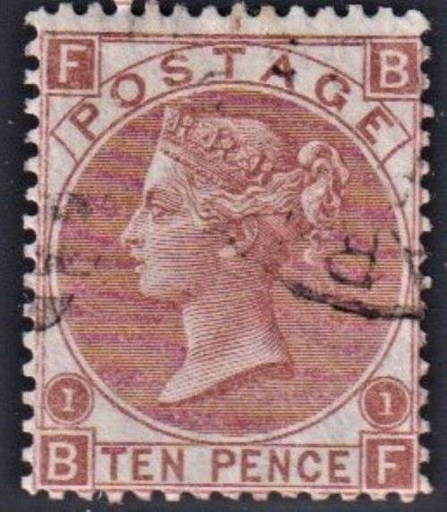 GB 1867 10d FINE USED - SG112 CV 400 POUNDS