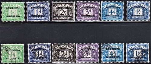 SOUTHERN RHODESIA 1951 POSTAGE DUES SUPERB UM & USED