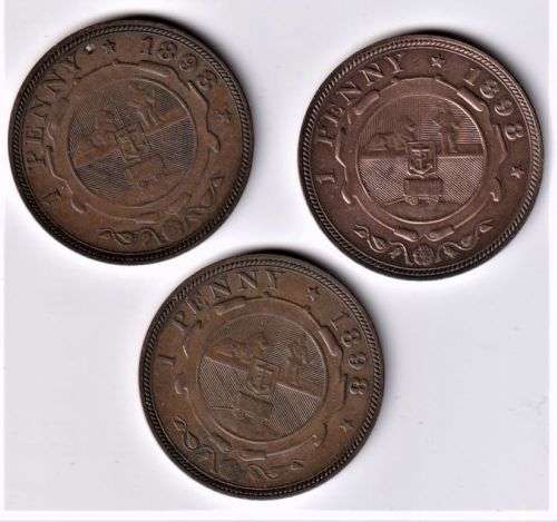 ZAR PENNY COLLECTION - 3 COINS - 1898