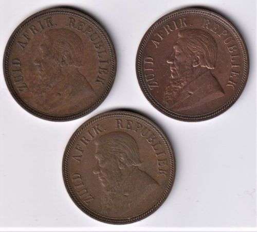 ZAR PENNY COLLECTION - 3 COINS - 1898