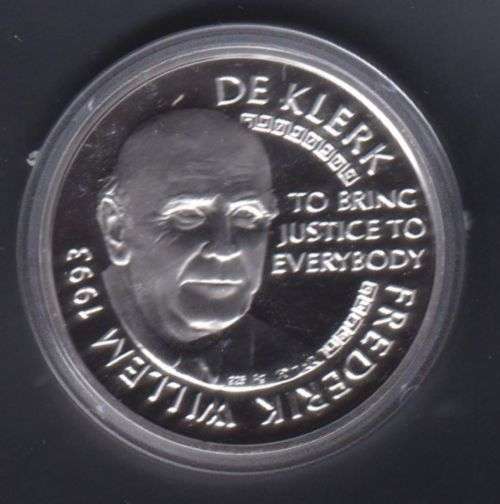 MANDELA  / DE KLERK SILVER  MEDALLION