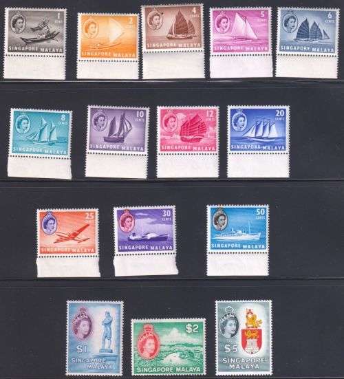 SINGAPORE 1955 DEFINITIVES SET UM - CV £130