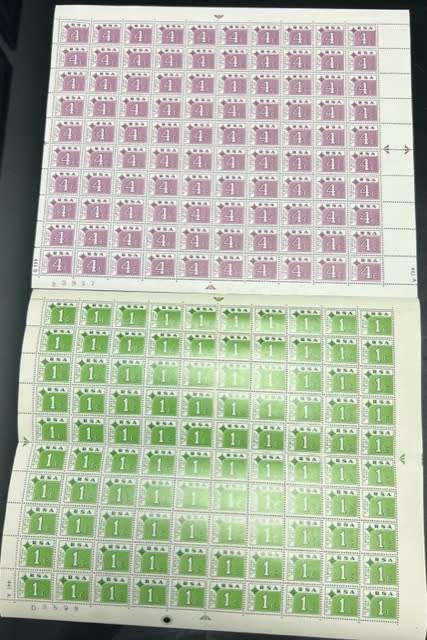 RSA 1972 1c & 4c (MISCUT) COMPLETE SHEETS UM - CV R4000