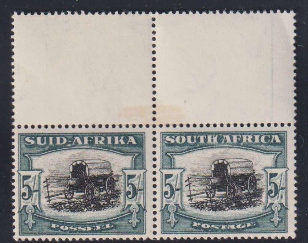 SA 1944 5/- BLUISH GREEN FINE UM  - SACC 62a CV R1400