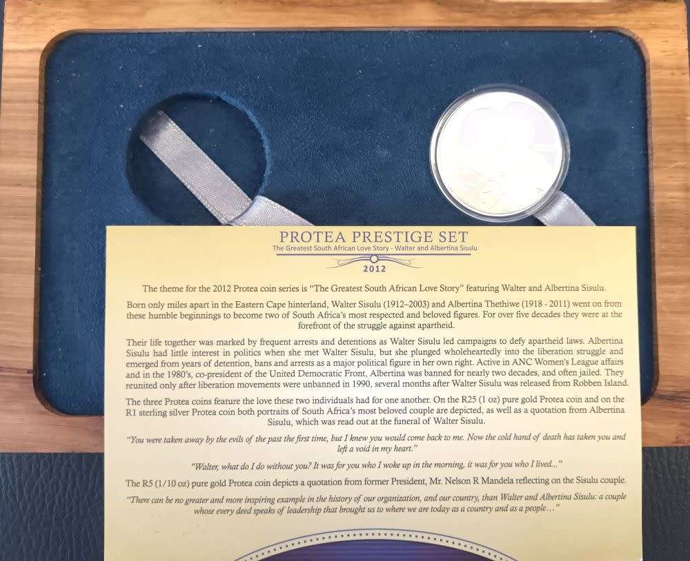 2012 Protea Prestige Set - Walter & Albertina Sisulu - No Gold