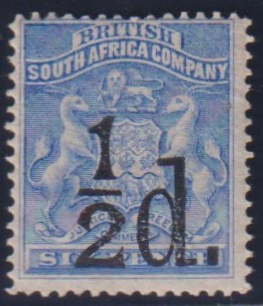 RHODESIA 1892 1/2d SURCHARGE  MINT - CV R3500