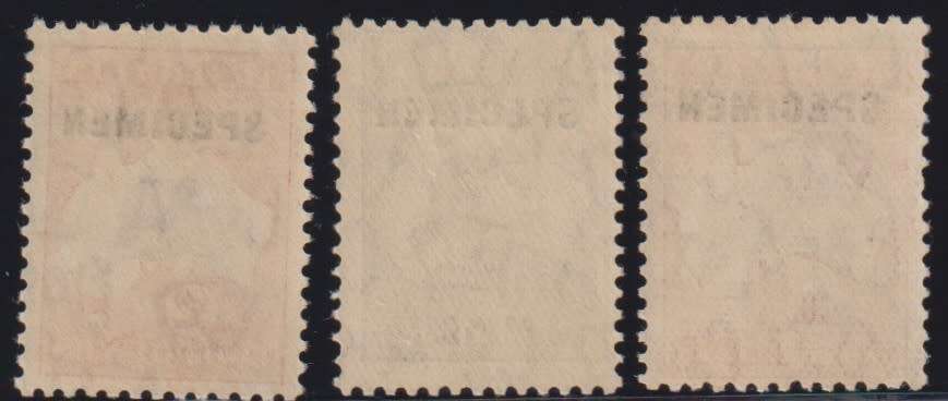 AUSTRALIA KANGAROOS 10/- , £1 & £2 SPECIMEN OVERPRINTS SUPERB MINT!