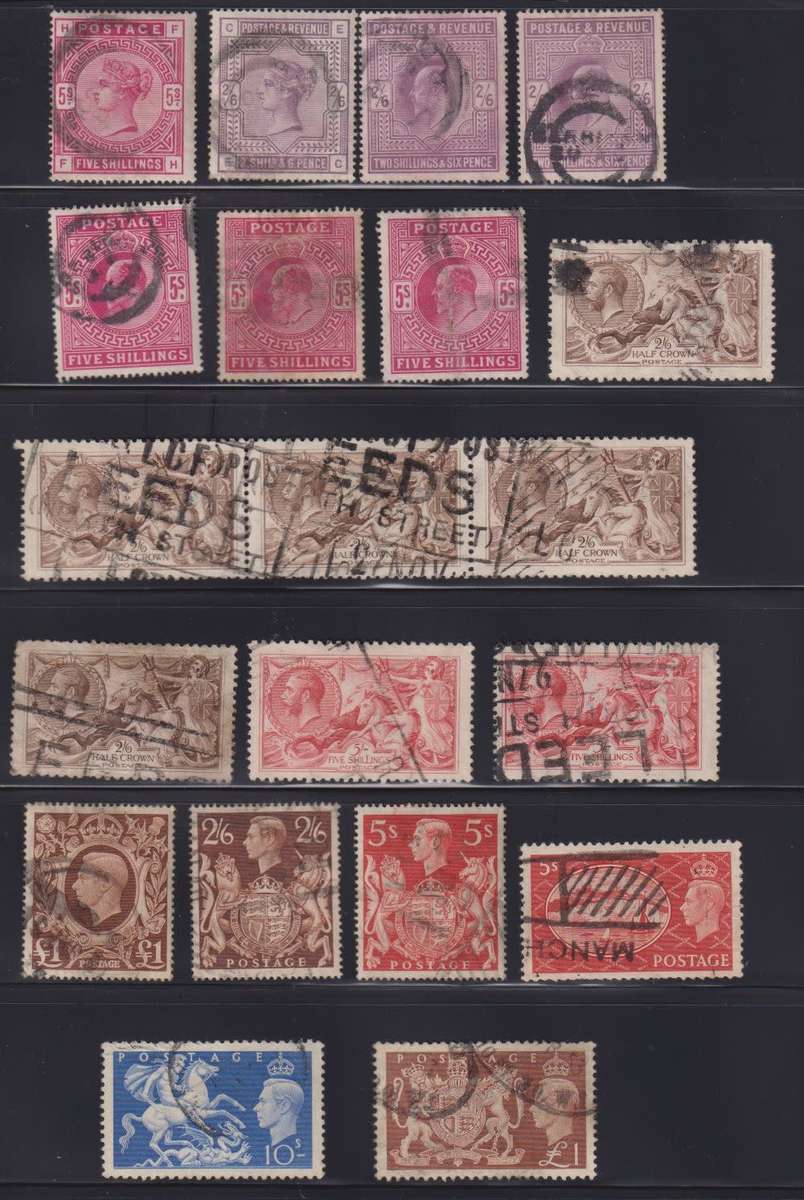 GREAT BRITAIN NICE LOT OF EARLY HIGH VALUES USED
