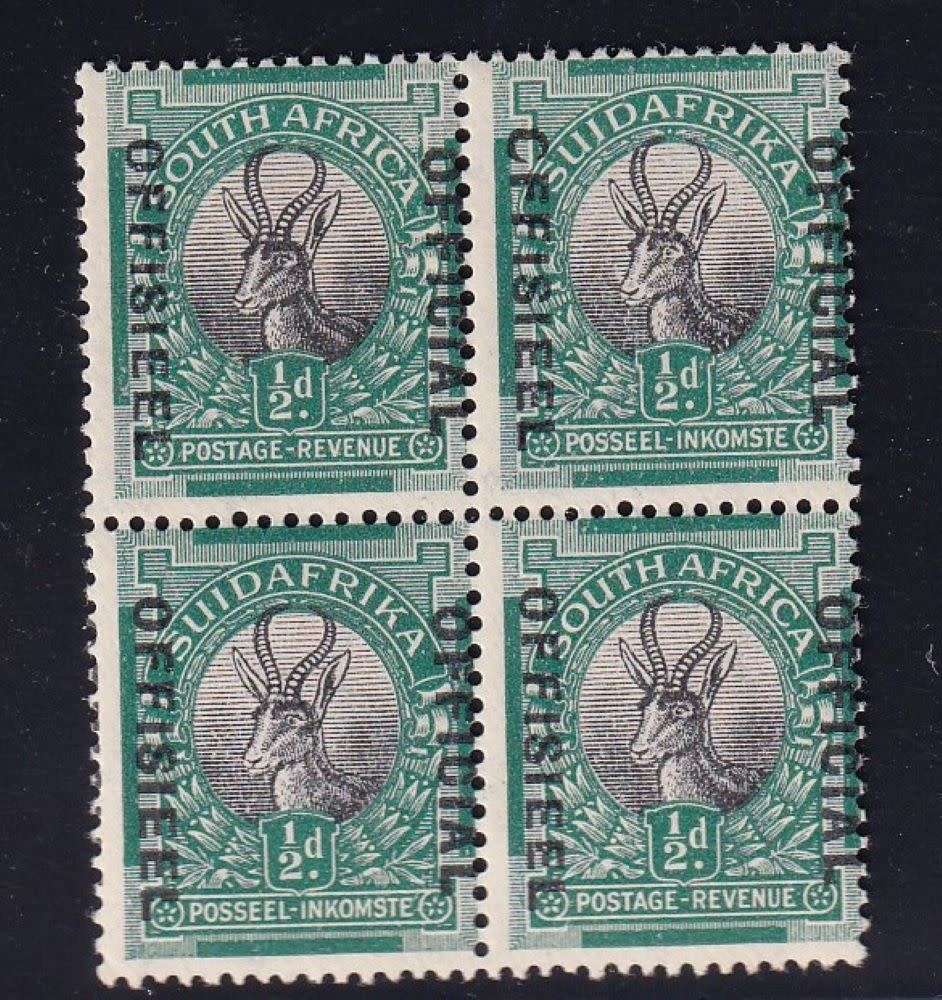 SA OFFICIAL BLOCKS - NICE LIGHTLY  HINGED  LOT!