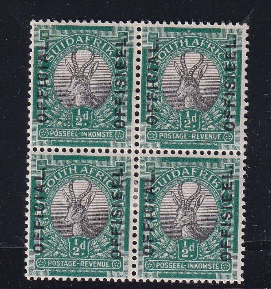 SA OFFICIAL BLOCKS - NICE LIGHTLY  HINGED  LOT!