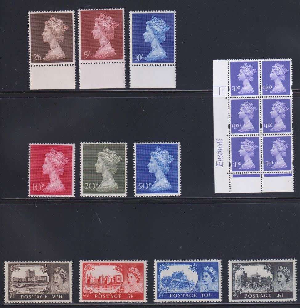 GREAT BRITAIN HIGH FACE VALUE DEFINITIVES UM