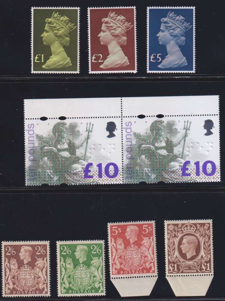 GREAT BRITAIN HIGH FACE VALUE DEFINITIVES UM