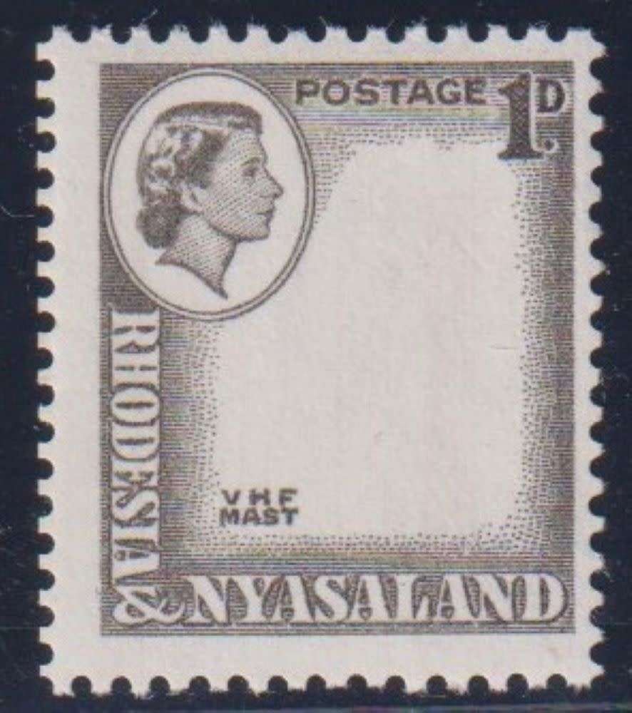 RHODESIA  & NYASALAND 1959 1d CARMINE (CENTRE) OMITTED  -SG19ac CV £200