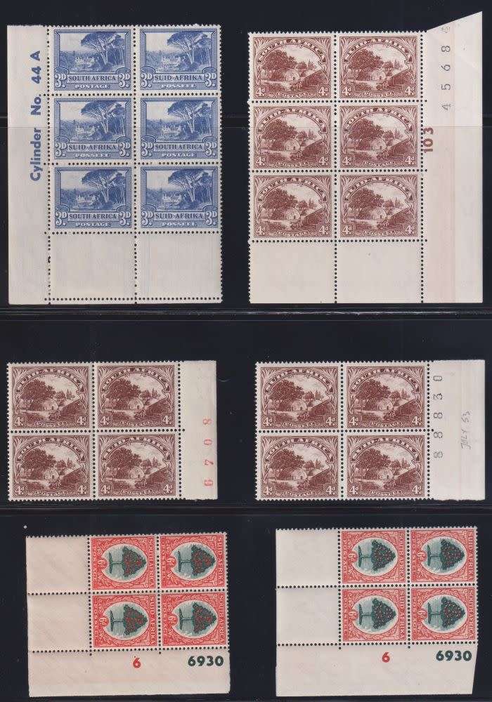 SA 1948 DEFINITIVES FANTASTIC LOT OF CYLS, SHEET #, ARROW BLOCKS M/UM