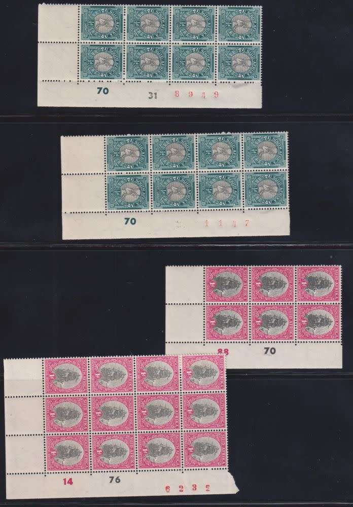SA 1948 DEFINITIVES FANTASTIC LOT OF CYLS, SHEET #, ARROW BLOCKS M/UM