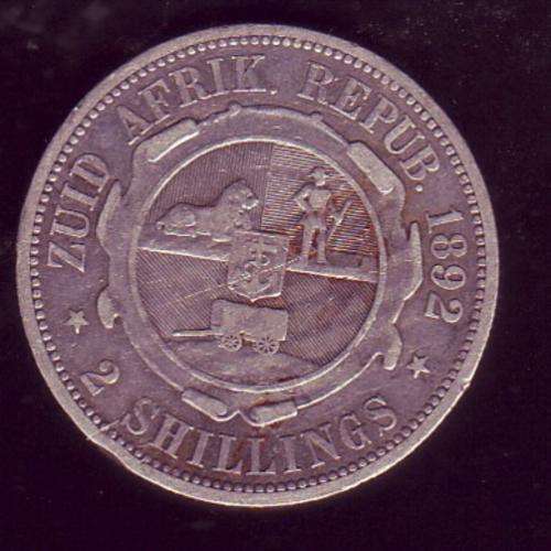 Z.A.R 1892 SILVER 2 SHILLING