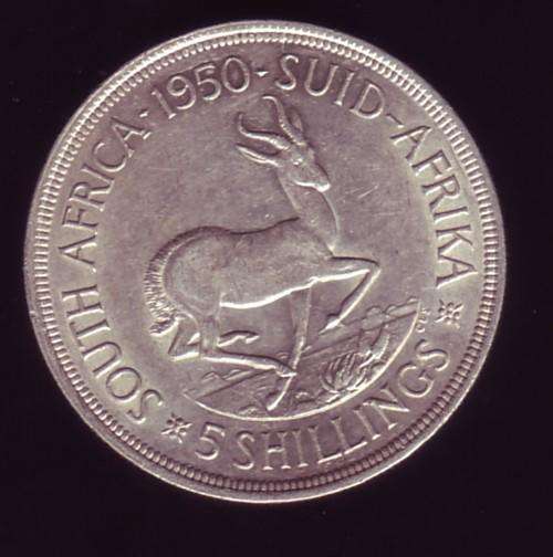 UNION - 1950 - FIVE SHILLINGS SILVER COIN - HARDER YEAR TO SOURCE