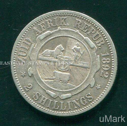 Z.A.R 1892 SILVER 2 SHILLING