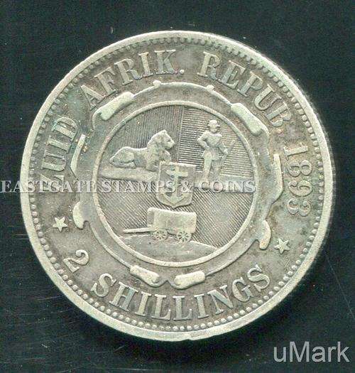 Z.A.R  1893 SILVER TWO SHILLINGS