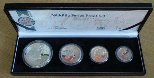 SOUTH AFRICA  2003 RHINO WILDLIFE SILVER PROOF SET