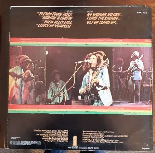 Bob Marley and the Wailers - LIVE ! LP VG +