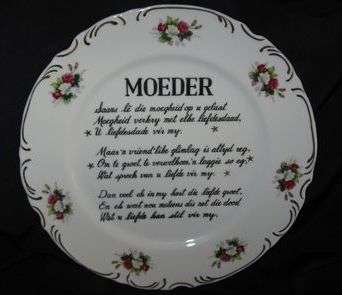 Vintage 'Moeder' fine bone china display wall plate!