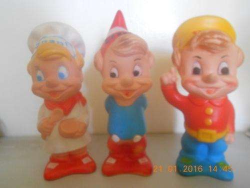 Kelloggs' Rice Krispies Snap, Crackle & Pop Rubber  dolls vintage 1960's