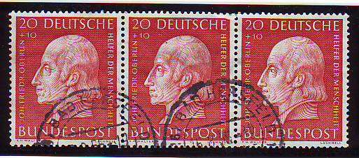 West Germany 1954 HRF SG 1128 set of three used CV R90