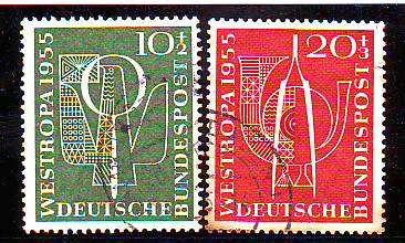 West Germany 1955 SG 1143-1144 set used CV R200