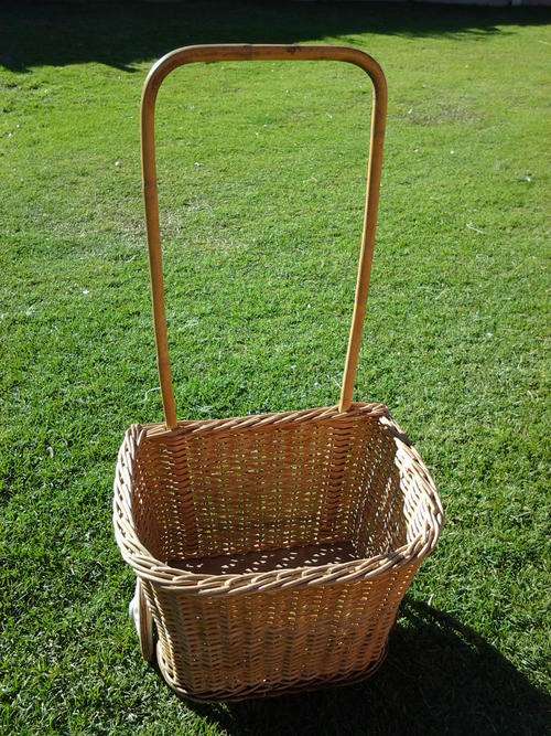 Antique Wicker Shopping Trolley