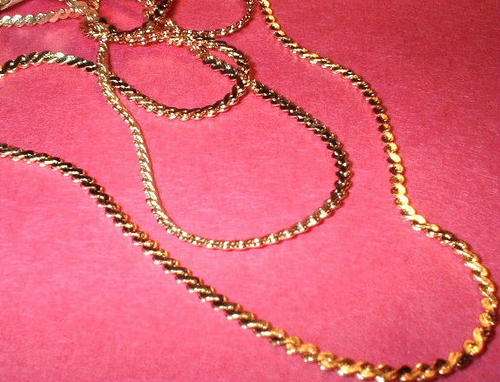YELLOW GOLD 21 INCH SERPENTINE CHAIN
