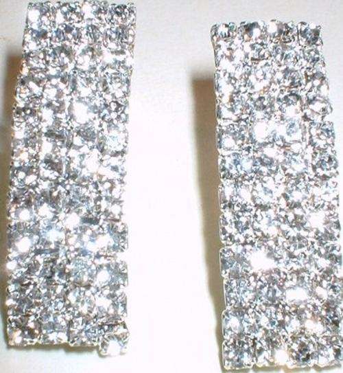 WHITE GOLD WHITE SAPPHIRE DEMI HOOP EARRINGS