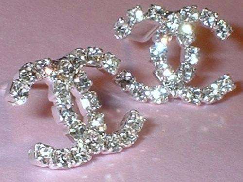 WHITE GOLD WHITE LOGO STUDS-PRISTINE LIQUIDATION STOCK