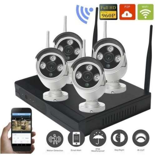TOPCAM CCTV - Wireless IP Camera  4 Channel Kit HD WI-FI
