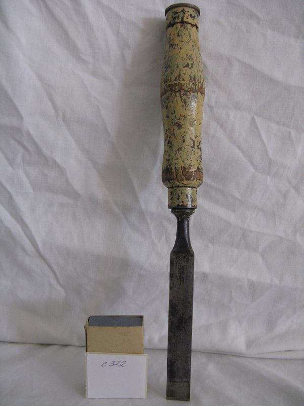 STANLEY & CO SHEFFIELD CAST STEEL CHISEL WITH WOODEN HANDLE.