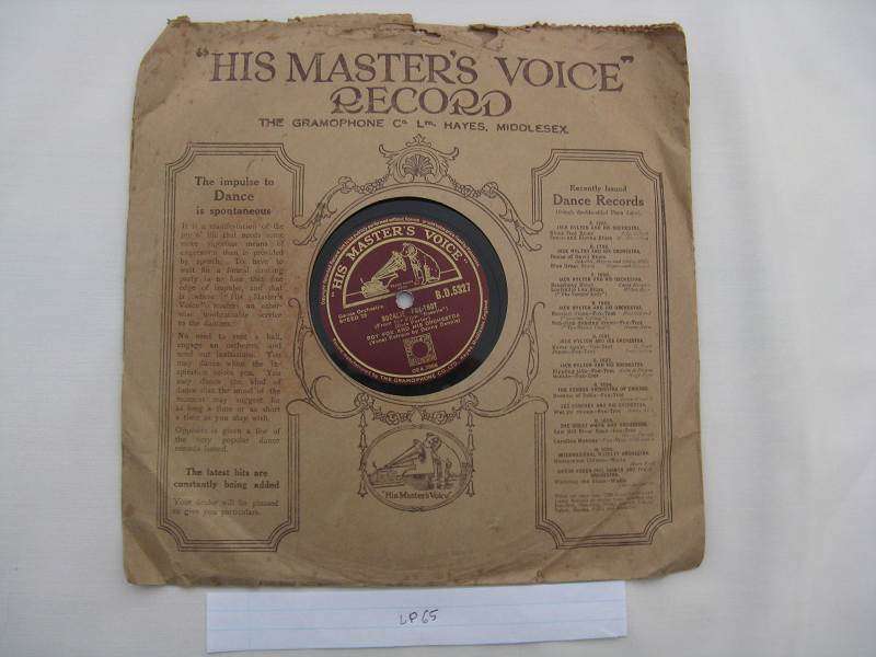 "HIS MASTER'S VOICE" ENGLAND. "ROSALIE - FOX-TROT, IN THE STILL OF THE NIGHT". UNTESTED.