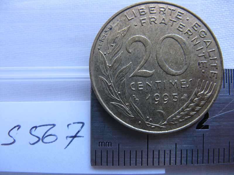 FRANCE 20 CENTIMES 1995.
