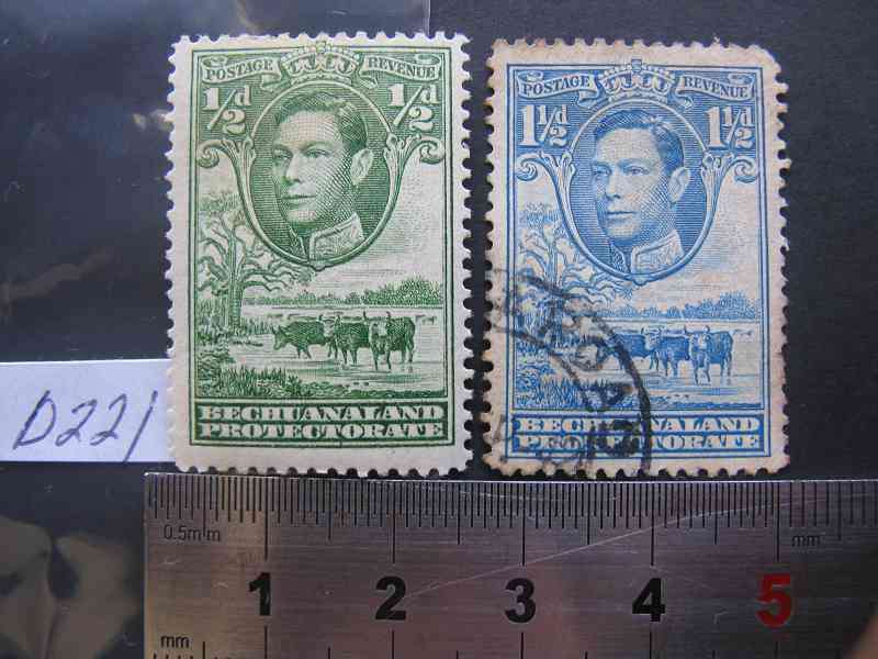 BECHUANALAND PROTECTORATE 1/2d & 11/2d POSTAGE REVENUE.