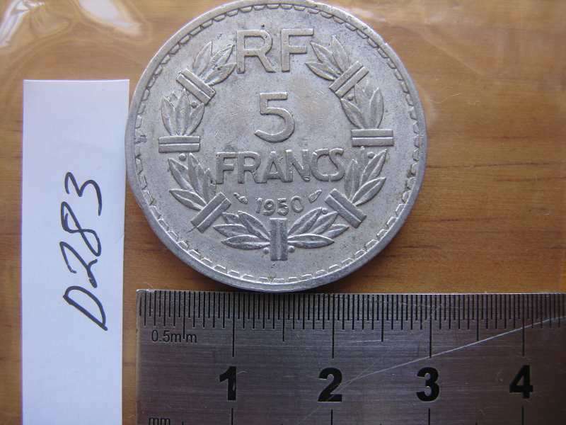FRANCE 5 FRANCS 1950.