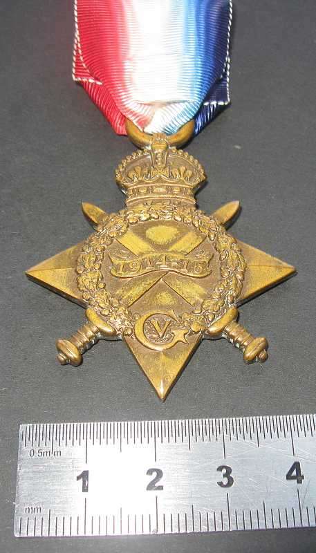 WWI Full Size 1914-15 Star. Marked BURG. A. J. G. FOURIE 13DE B.S. RIBBON LOOKS NEW.