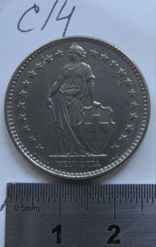 Switzerland 2 Francs, 1972.