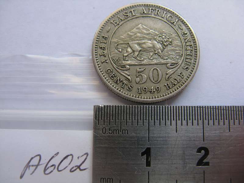 EAST AFRICA KGVI 1949 HALF SHILLING 50 CENTS.